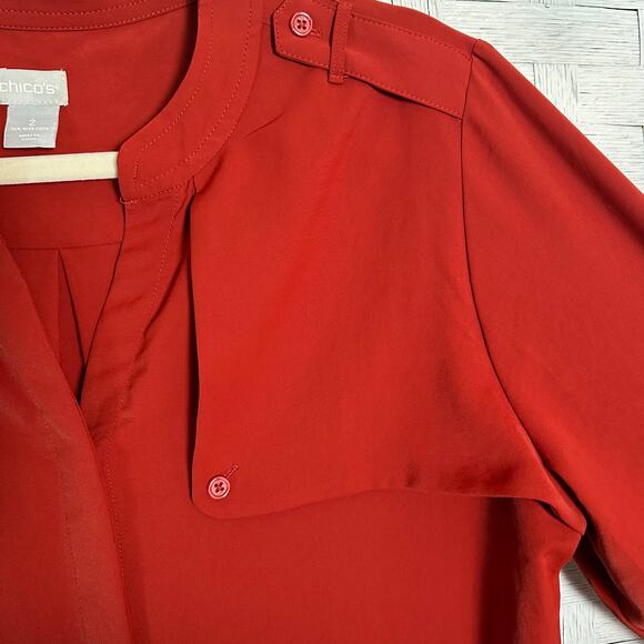 Chico’s women’s blouse, shooting jacket burnt orange quiet luxury heritage fall - Picture 3 of 10